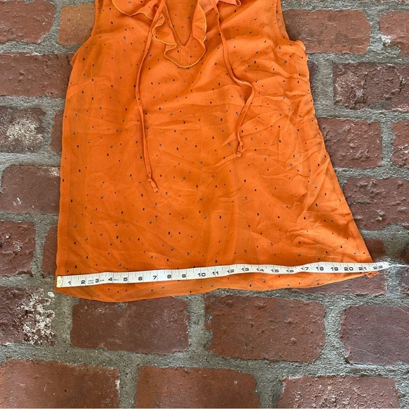 CAbi Orange Sprinkle Size M Top Double Layer Chiffon Sleeveless V-Neck blouse - Picture 8 of 16
